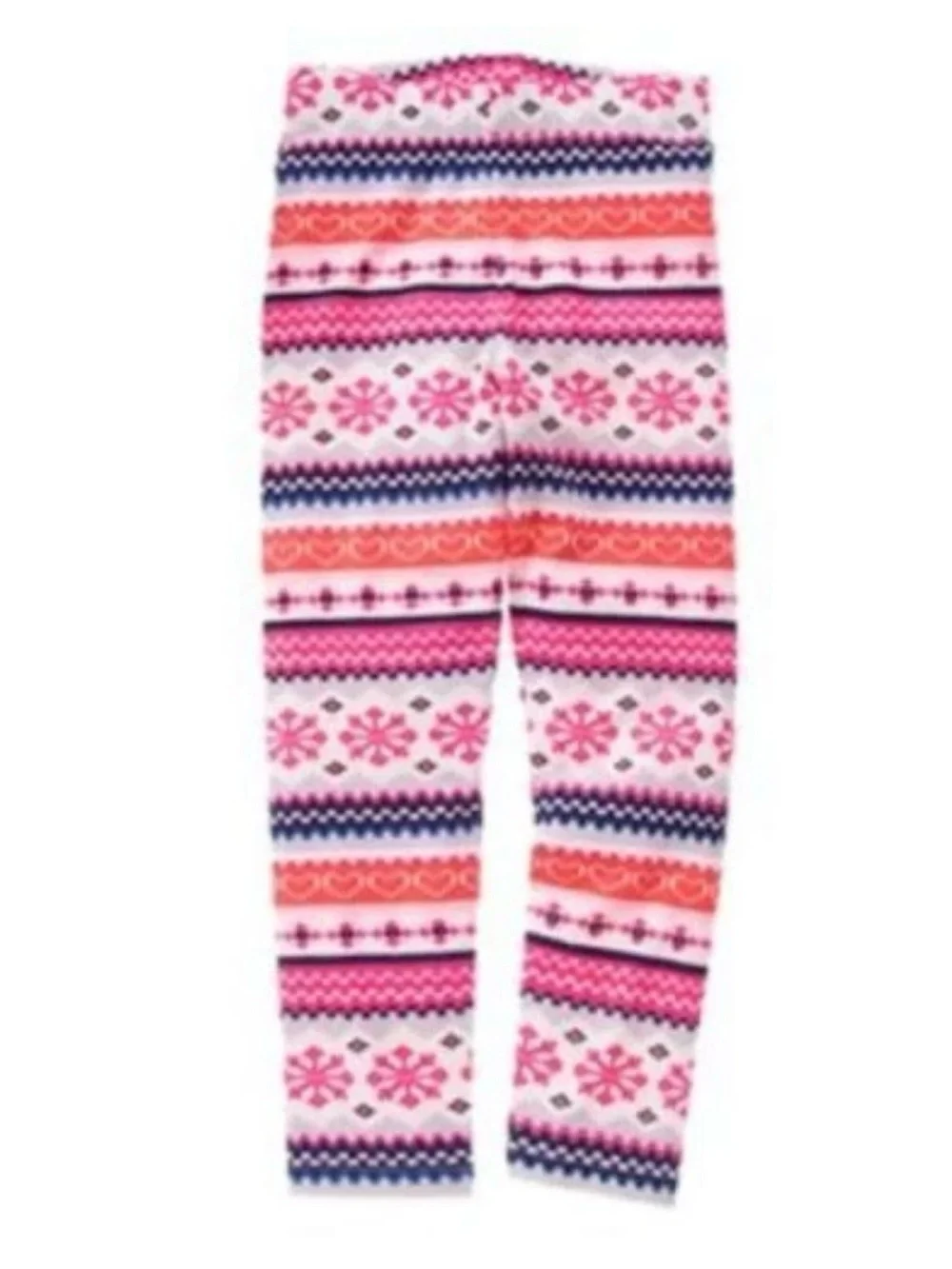 Gymboree Baby Girl Fair Isle Leggings Size 12-18 Months Pink Snowflakes Holiday